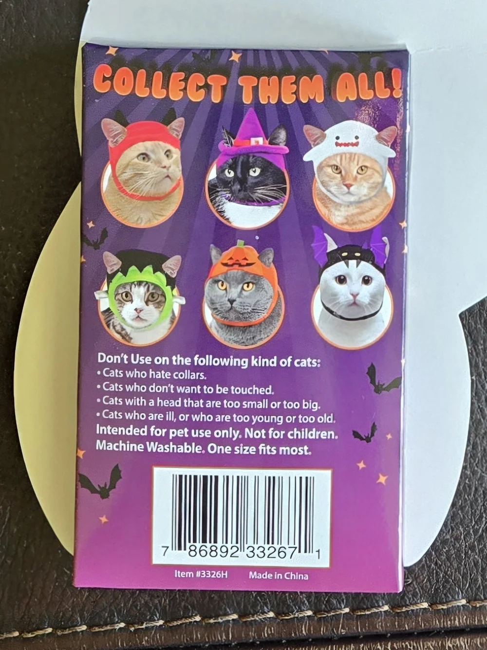 - Assorted Halloween Cat Hat (Purple Packaging)